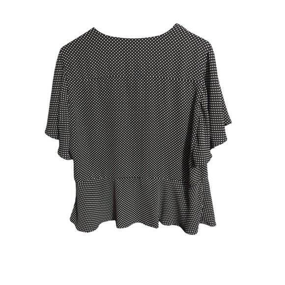 Chicos Black & White Polka Dot Blouse Size 12/14 - Picture 4 of 4